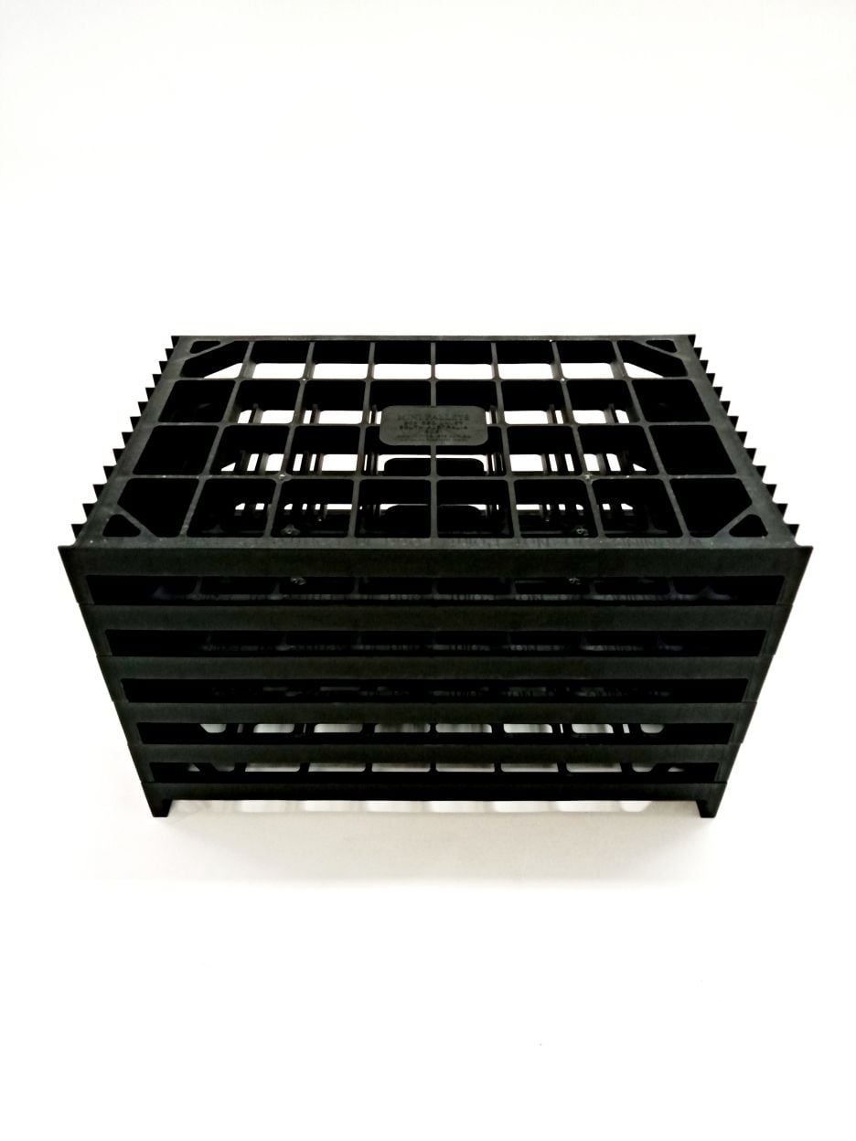 Mini Pallets | Black Plastic Pallets Pack Of 6 | Rotacaster